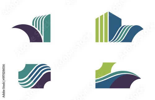 Aurora radiance line art abstract modern creative illustration, smooth linear patterns with vibrant glow