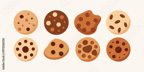 A delightful assortment of freshly baked chocolate chip cookies.