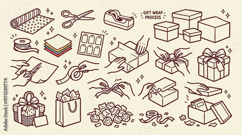 Gift Wrap Elements Illustration
