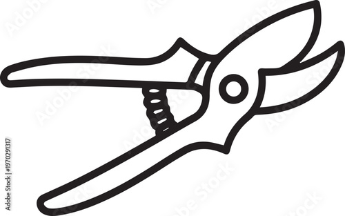 Premium Spring-Mechanism Secateurs Vector Icon – Professional Gardening Tools for Landscaping, Horticulture, DIY Gardening, Plant Pruning, Agricultural Equipment, Home Gardening Guides