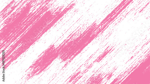 Pink and white abstract background with diagonal brush strokes and textured effect