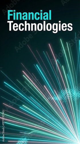 Glowing neon lines burst from center on dark background abstract blue bright