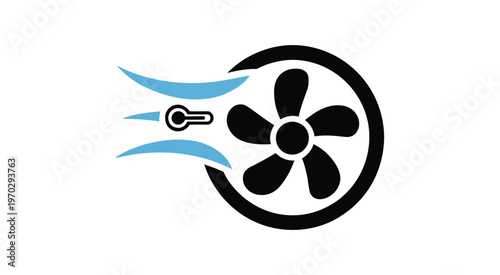 Black and white turbocharger wheel icon, car engine component vector
