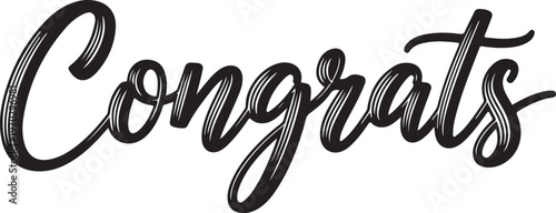 Vector art of black and white typography with congrats text