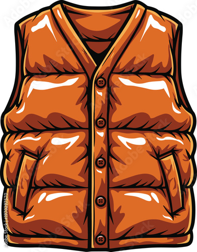 Orange padded vest for safety or warmth, perfect for outdoor activities and workwear.