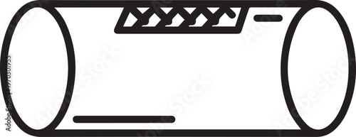 Professional industrial pipe welding seam vector icon for engineering schematics, mechanical design documentation, manufacturing process flowcharts, technical manuals, and industrial safety