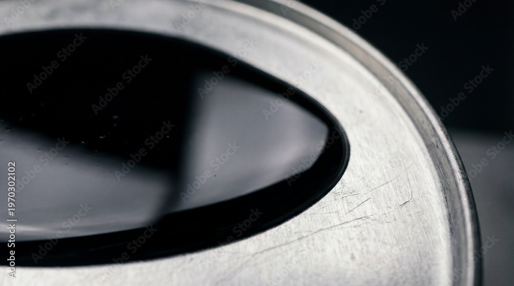 Obraz premium Thick Black Crude Oil Pooling Inside Industrial Steel Sampling Container