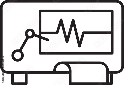 Professional Seismograph Waveform Display Vector Icon for Earthquake Monitoring, Geological Research, Disaster Preparedness, Scientific Visualization, Seismic Activity Tracking, Engineering