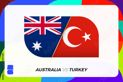 Australia vs Turkey International Sports Tournament Icon.