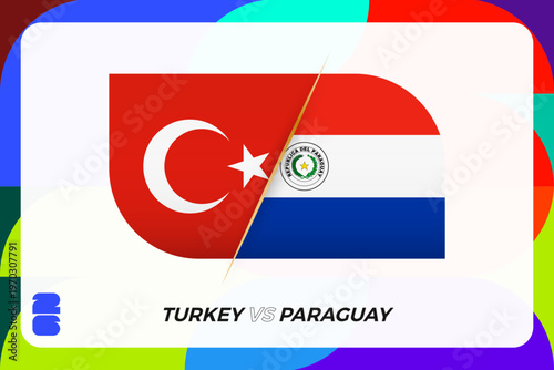 Turkey vs Paraguay International Sports Tournament Icon.