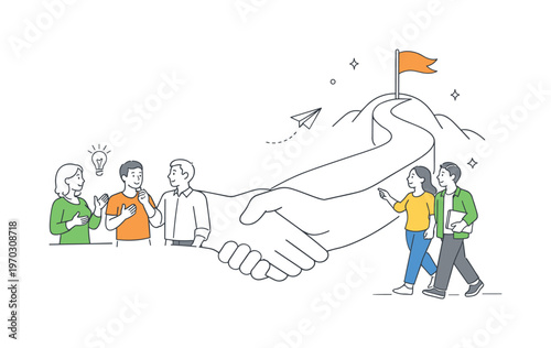 Entrepreneurs organizing partnership alignment and strengthening shared business direction together during a constructive strategy discussion in a