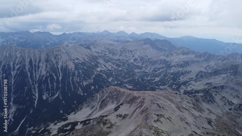 Aerial View from Vihren Peak Over the Pirin Mountain Range – Drone Footage