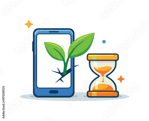 Digital detox and screen time reduction focused on restoring balance and reducing overexposure to technology in everyday life, a smartphone with a