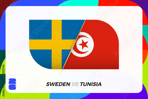 Sweden vs Tunisia International Sports Tournament Icon.