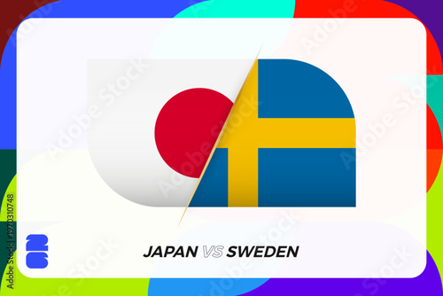Japan vs Sweden International Sports Tournament Icon.