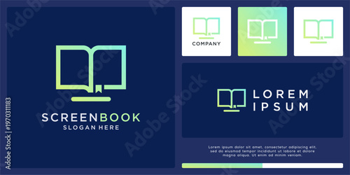 Screen book logo design template