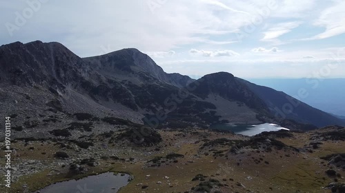 Drone Shot Over Alpine Lakes and Rugged Pirin Mountain Range, Bulgaria