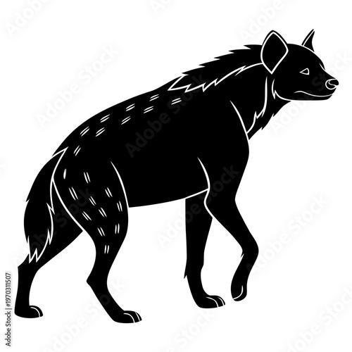 Hyena Silhouette Vector – African Scavenger Animal Illustration