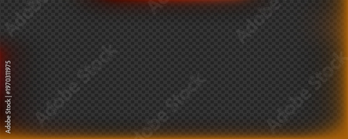 Subtle orange light leak framing the right and bottom edges. Realistic camera lens flare with soft gradient blur, ideal for creating a vintage film aesthetic and warm frame highlights