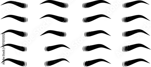 Various mustache silhouettes on white background for design and illustration  various mustache silhouettes on white background