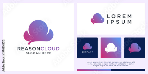 Reason cloud logo design with abstract brain