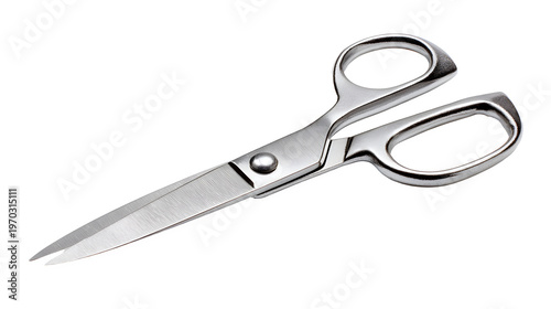Office scissors, cutting stationery tool isolated on white background