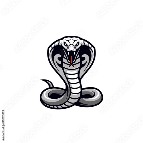 A menacing cobra with its hood flared and tongue flicking, depicted in a stylized, graphic illustration.