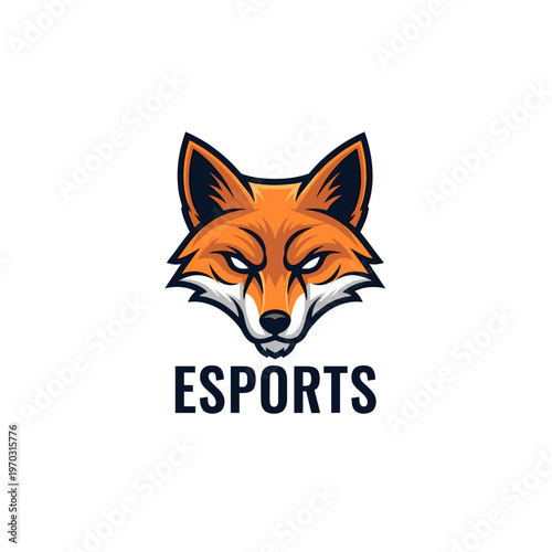 A fierce orange fox head logo with sharp features and intense eyes, designed for esports branding, set against a white background.