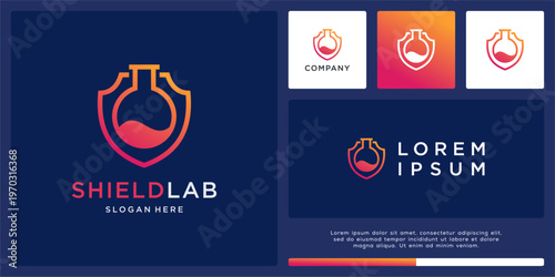 Shield lab logo design template