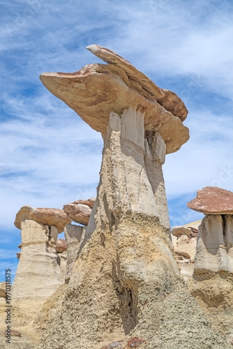 Hoodoo Capstone Soaring on a Mud Tower
