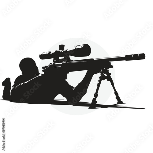 Tactical Sniper Prone Position Silhouette