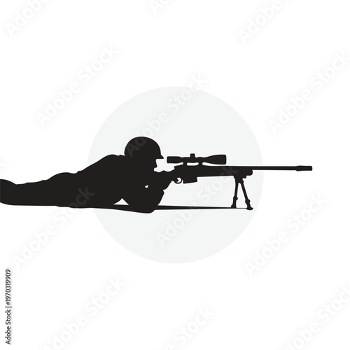 Tactical Sniper Prone Position Silhouette
