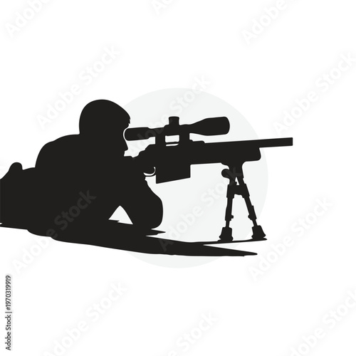Tactical Sniper Prone Position Silhouette