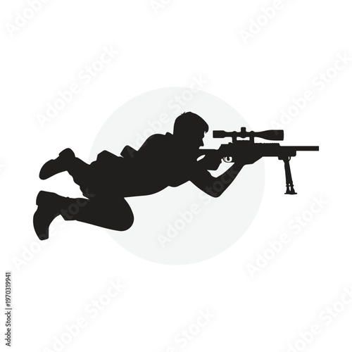 Tactical Sniper Prone Position Silhouette