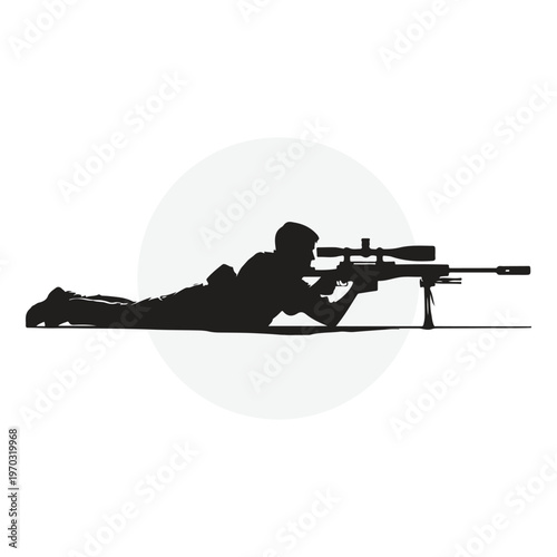 Tactical Sniper Prone Position Silhouette