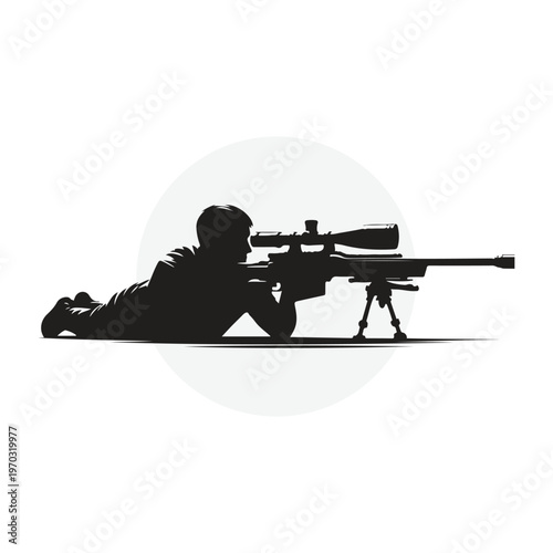 Tactical Sniper Prone Position Silhouette