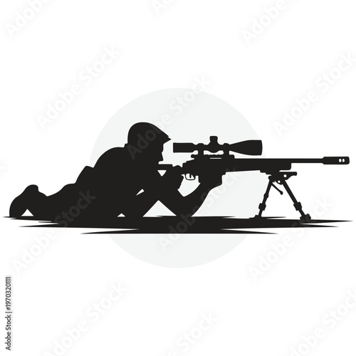 Tactical Sniper Prone Position Silhouette