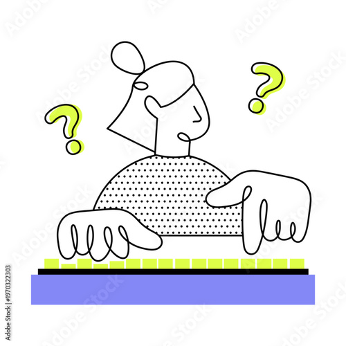 Flat style icon depicting query