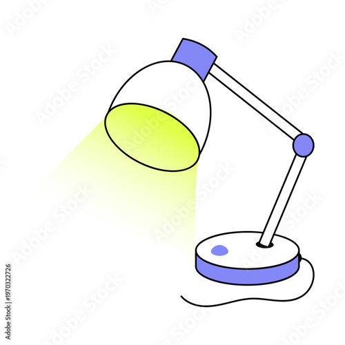 An icon showing electric lamp designed in flat style