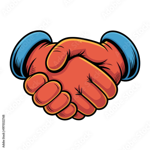 Handshake illustration representing agreement and collaboration.