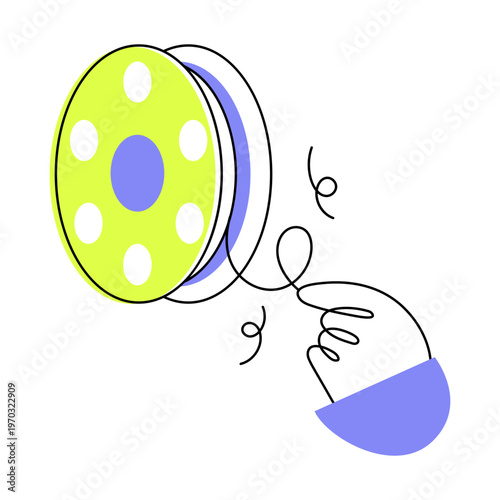 A flat style icon of filament spool