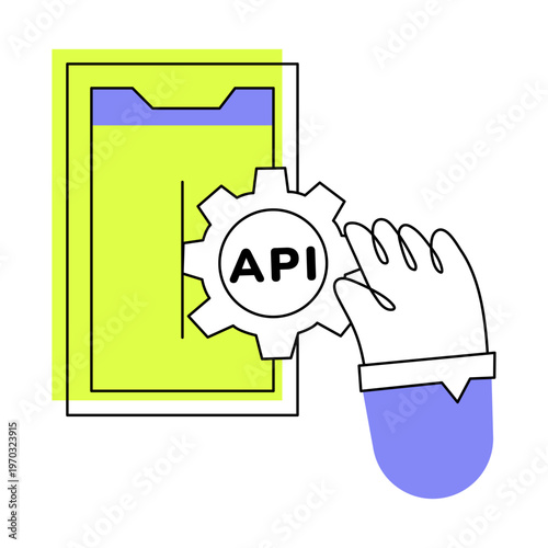 Flat style icon depicting a backend coding