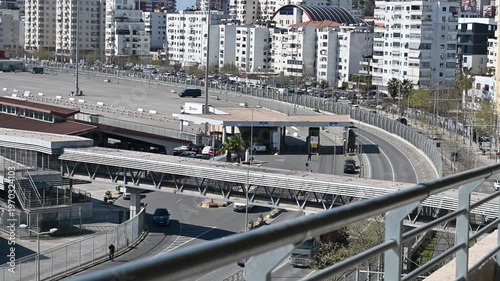 Heavy traffic near port area in Durres