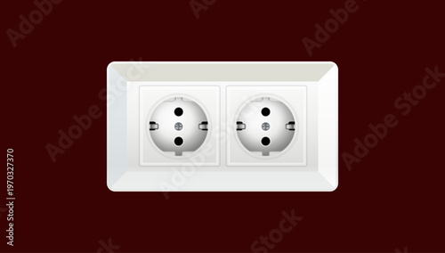 Electric socket outlet vector illustration design element for power supply electricity connection home appliance and energy usage concept