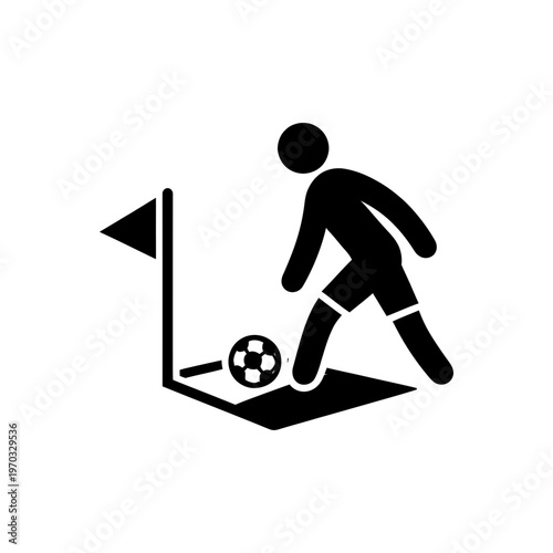 Football Player Corner Kick Icon