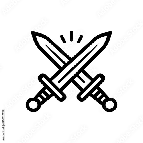 Crossed Knight Duel Swords Icon