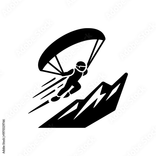 Mountain Paragliding Adventure Icon