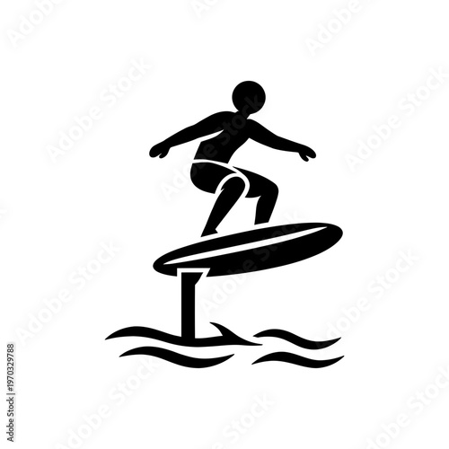 Tableau sur toile Lift Foil Wave Surfing Icon