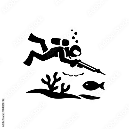 Underwater Hunter Spearfishing Icon