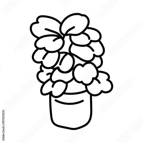 Bathroom Potted Plant Coloring Doodle